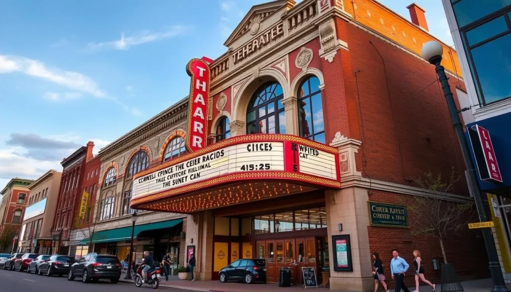 Generate an image of Theatre Cedar Rapids' historic downtown venue