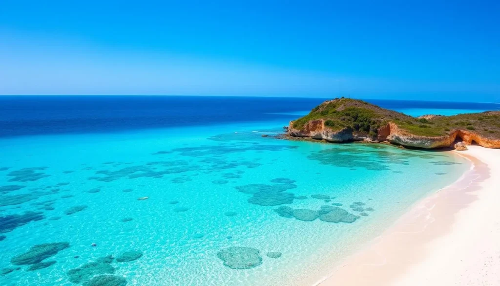 Generate an image of White Bay with crystal-clear waters and sugar-white sands.