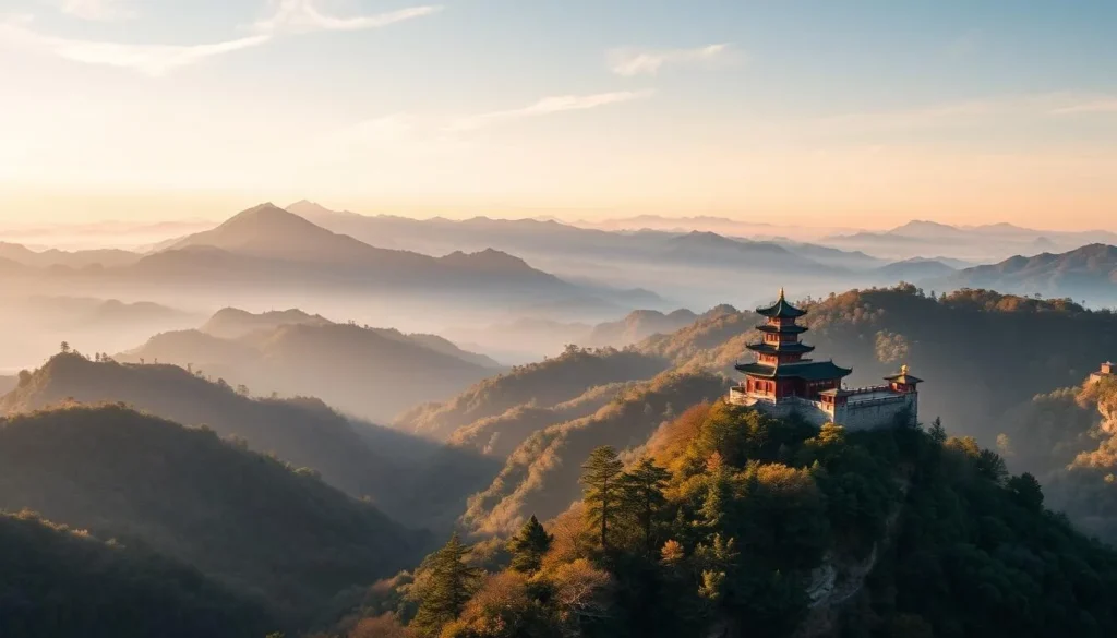 Generate an image of Wuyou Mountain's serene landscapes and historical significance.