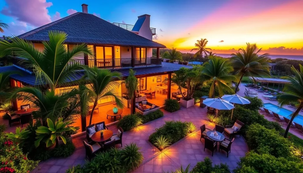 Generate an image of a boutique hotel in Esperanza, Vieques Island.