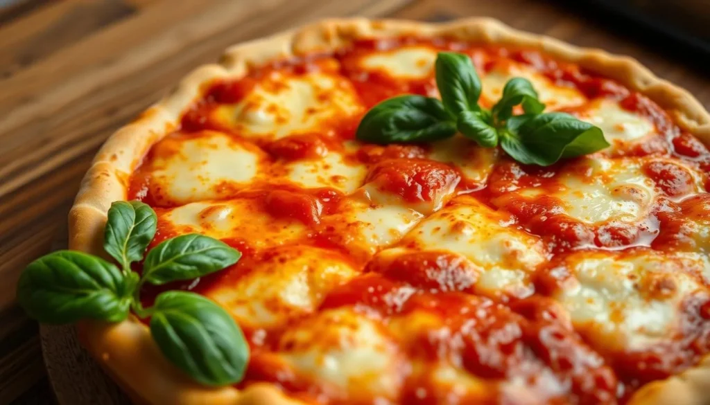 Generate an image of a classic Chicago deep-dish pizza