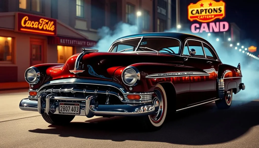 Generate an image of a classic car from a famous movie