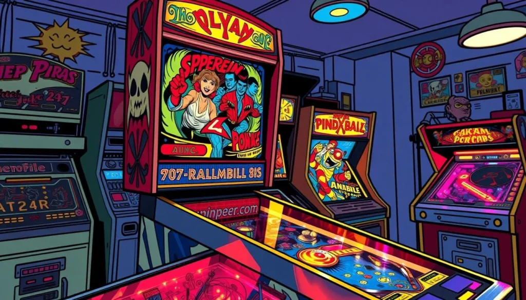 Generate an image of a classic pinball machine