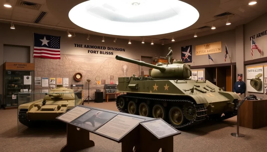 Generate an image of a notable exhibit at the 1st Armored Division and Fort Bliss Museum.