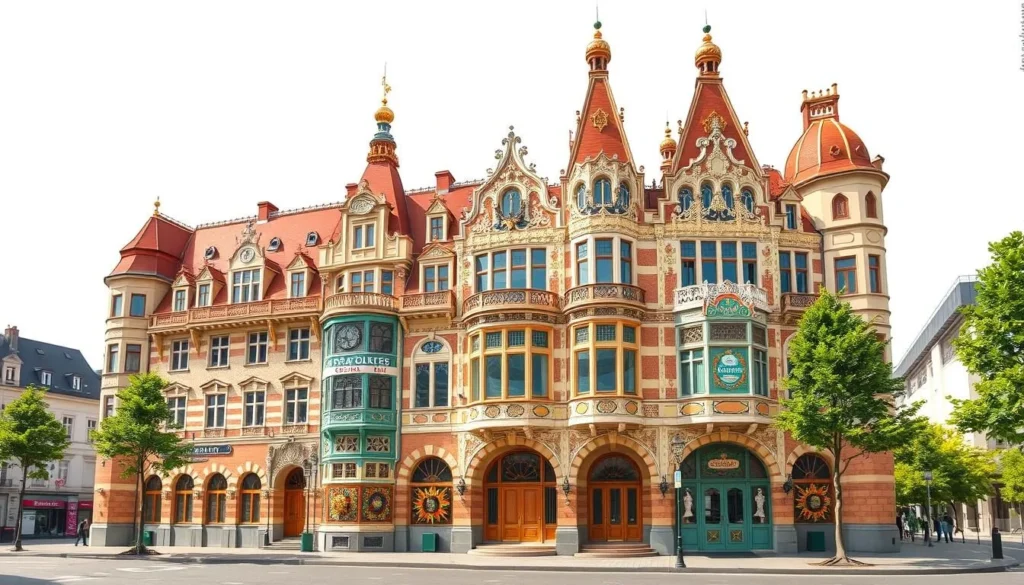 Generate an image of a stunning Art Nouveau building in Nancy, France