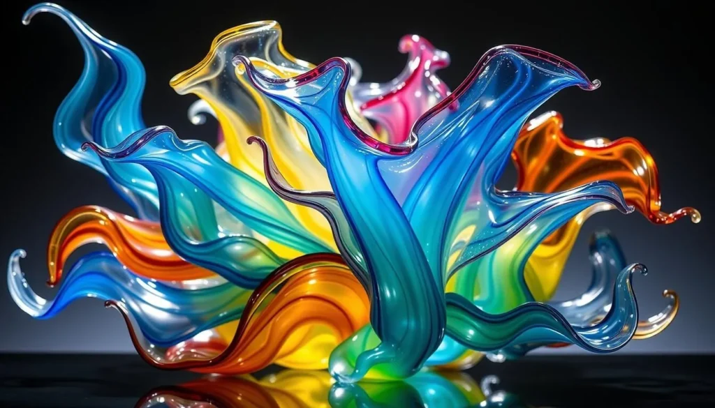 Generate an image of a stunning glass sculpture by Dale Chihuly.