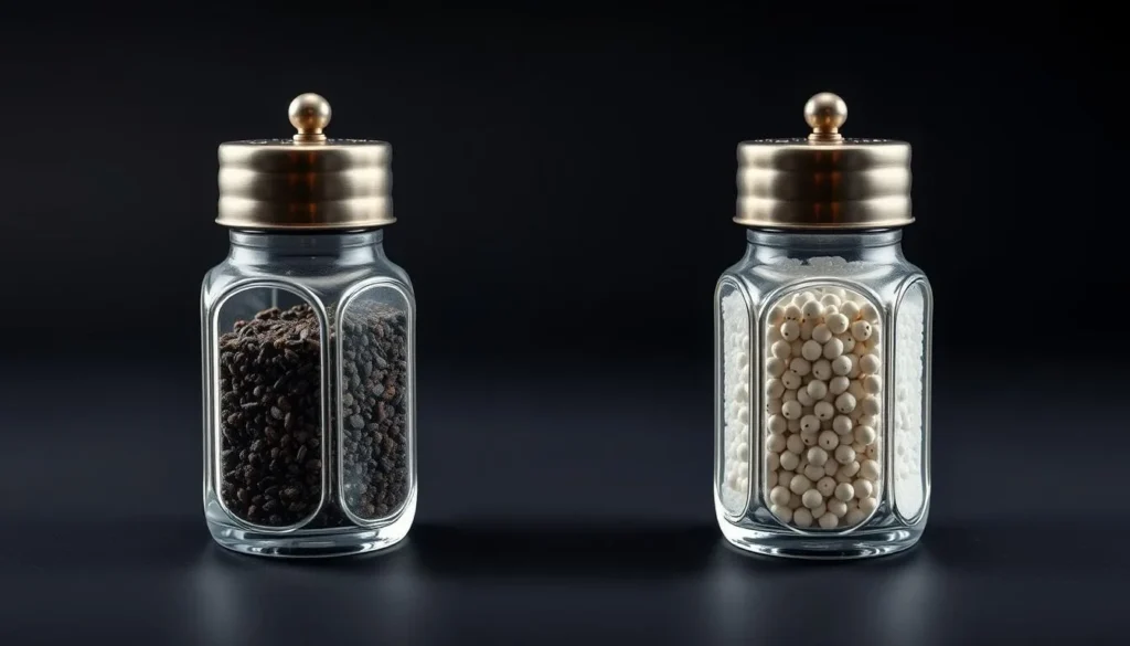 Generate an image of a unique salt and pepper shaker