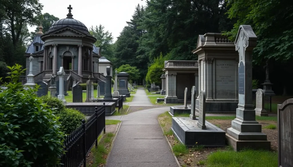 Generate an image of the Albany Rural Cemetery.