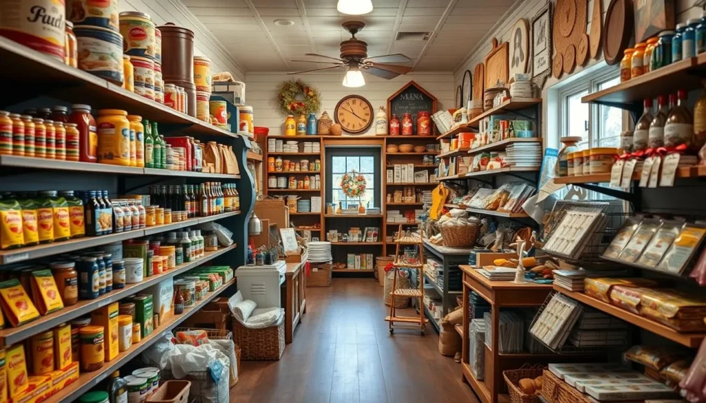 Generate an image of the Amana General Store's interior, showcasing its variety of goods.