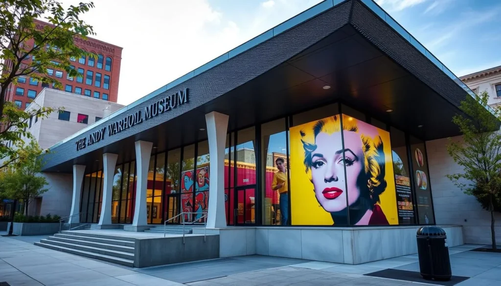 Generate an image of the Andy Warhol Museum's exterior or a notable artwork.