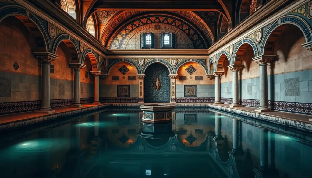 Generate an image of the Arab Baths in Girona.