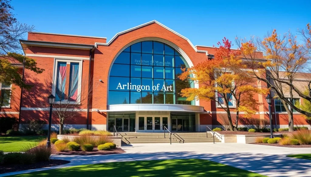 Generate an image of the Arlington Museum of Art's exterior