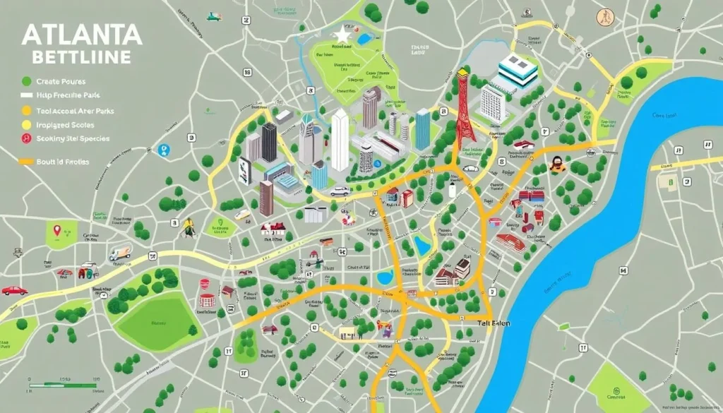 Generate an image of the Atlanta BeltLine map