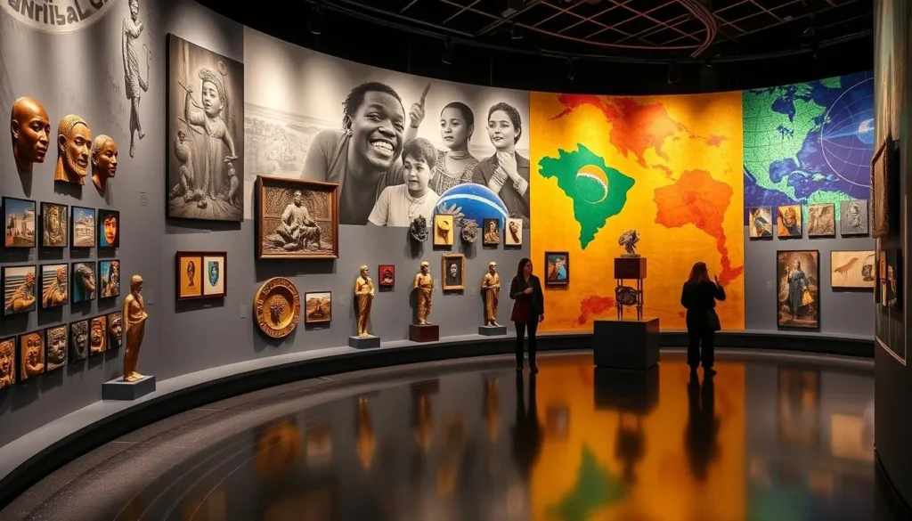Generate an image of the Banco do Brasil Cultural Center's diverse exhibitions.