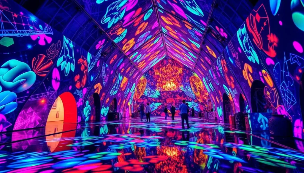 Generate an image of the Bassins des Lumières digital art center.