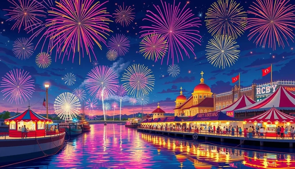 Generate an image of the Bay City Fireworks Festival