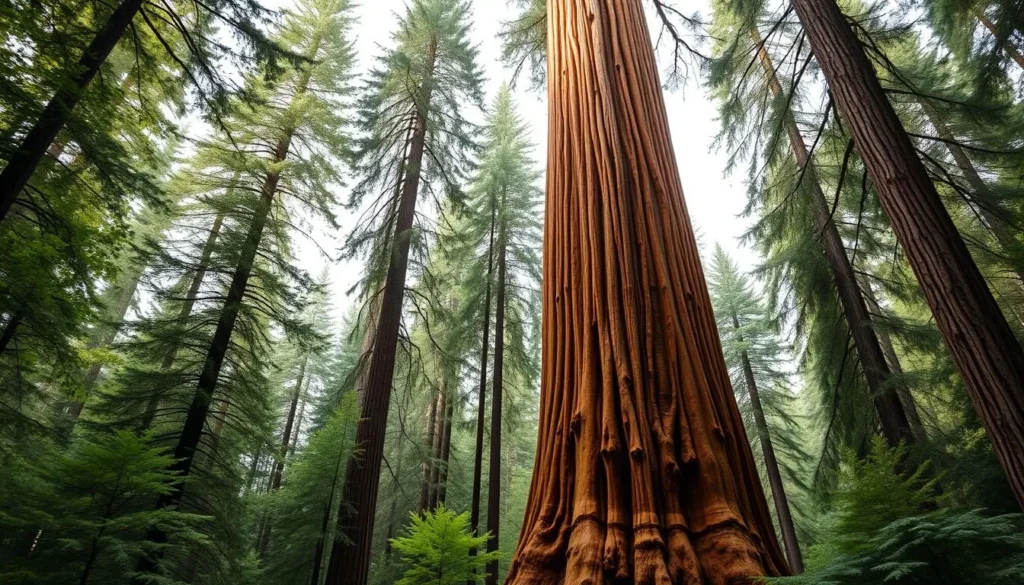 Generate an image of the Big Tree, a massive 1,500-year-old redwood tree.
