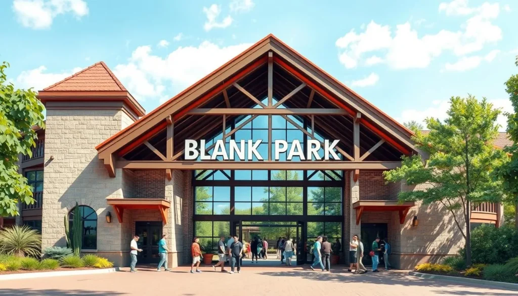 Generate an image of the Blank Park Zoo main entrance