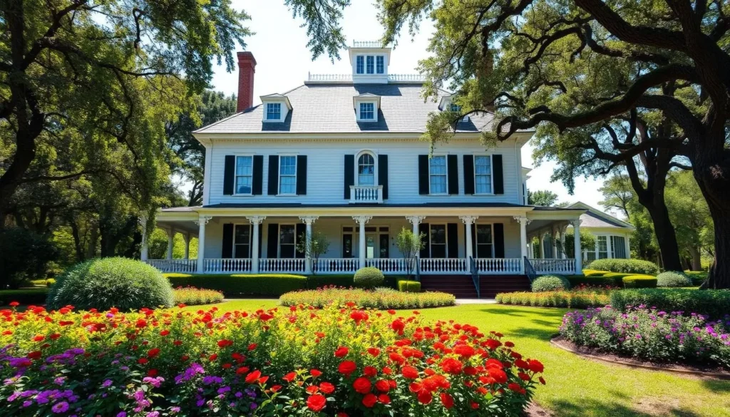 Generate an image of the Bonnet House Museum and Gardens, showcasing its historic architecture and beautiful gardens. Generate an image of the Bonnet House Museum and Gardens, showcasing its historic architecture and beautiful gardens.