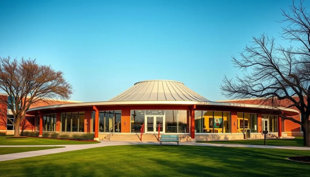 Generate an image of the Buddy Holly Center in Lubbock, Texas, showcasing its exterior or a significant exhibit.