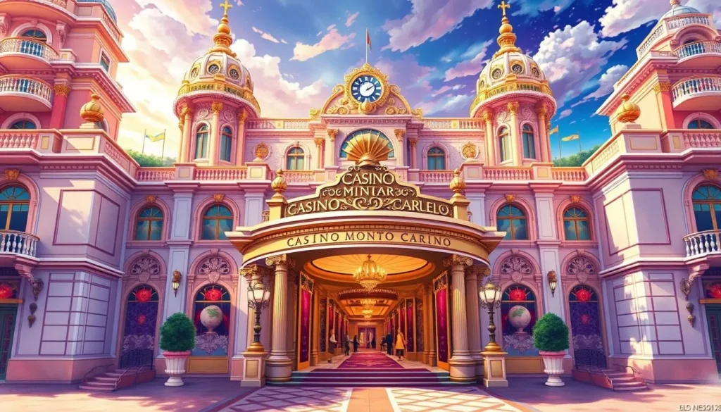 Generate an image of the Casino de Monte-Carlo's grand entrance