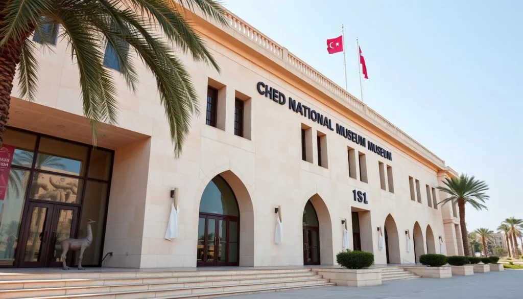 Generate an image of the Chad National Museum's exterior or a notable exhibit.