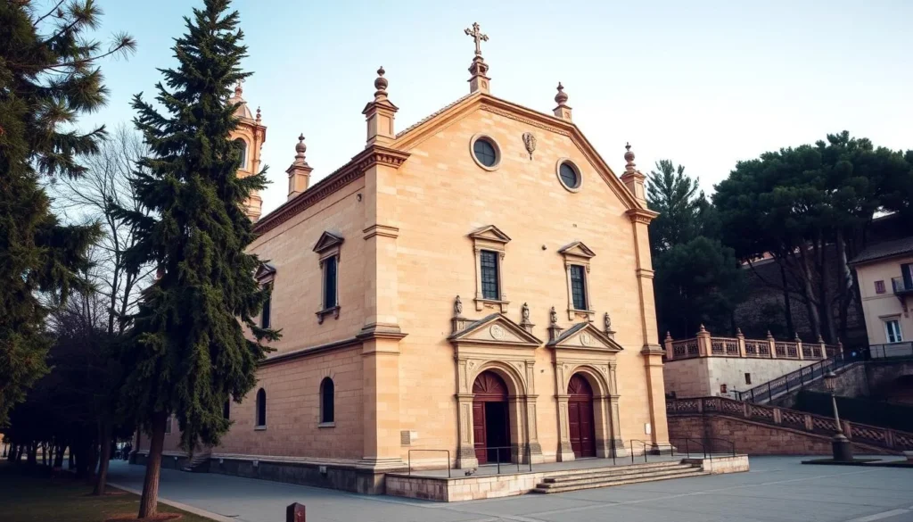 Generate an image of the Church of Vera Cruz in Segovia, Spain, highlighting its unique 12-sided design and historical significance.
