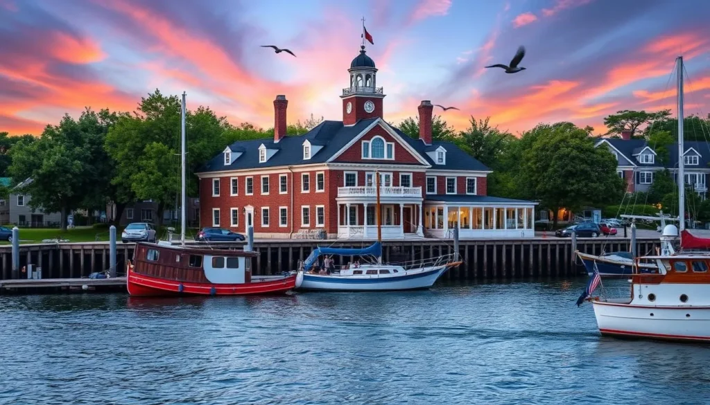 Generate an image of the Custom House Maritime Museum in Newburyport, showcasing its historic architecture and waterfront location.