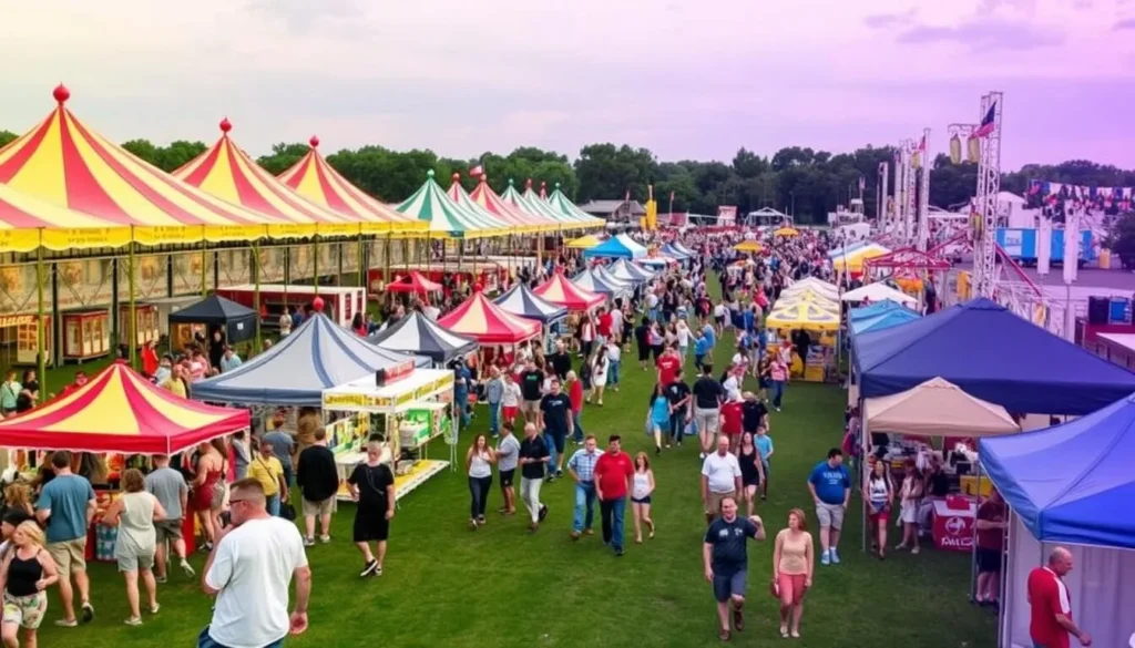 Generate an image of the Delaware County Fairgrounds during an event.