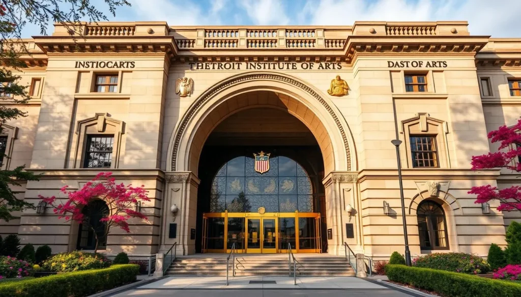 Generate an image of the Detroit Institute of Arts' grand entrance