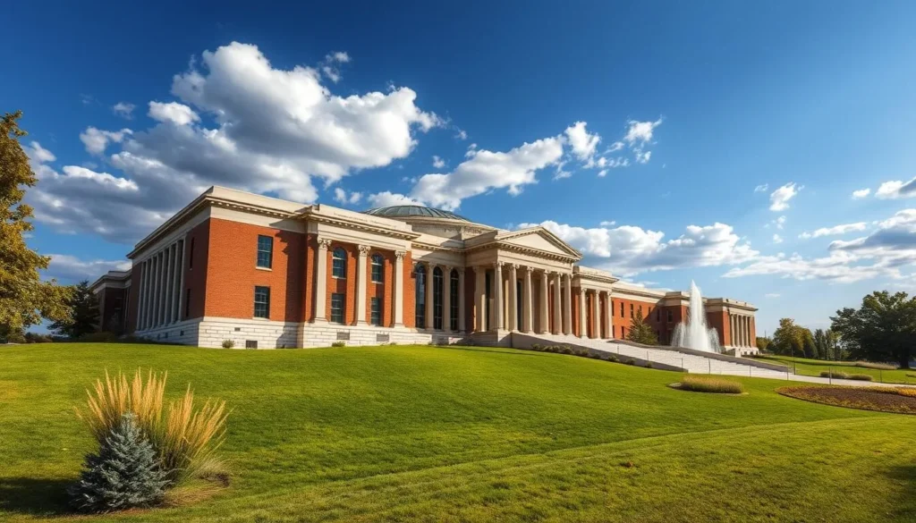 Generate an image of the Eisenhower Presidential Library and Museum in Abilene, Kansas.