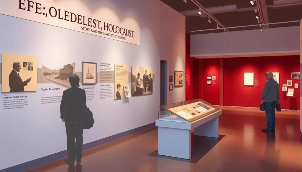 Generate an image of the El Paso Holocaust Museum and Study Center's exhibit