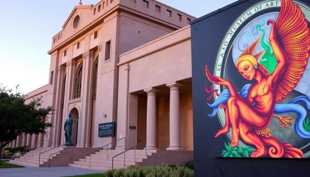 Generate an image of the El Paso Museum of Art's exterior or a notable artwork