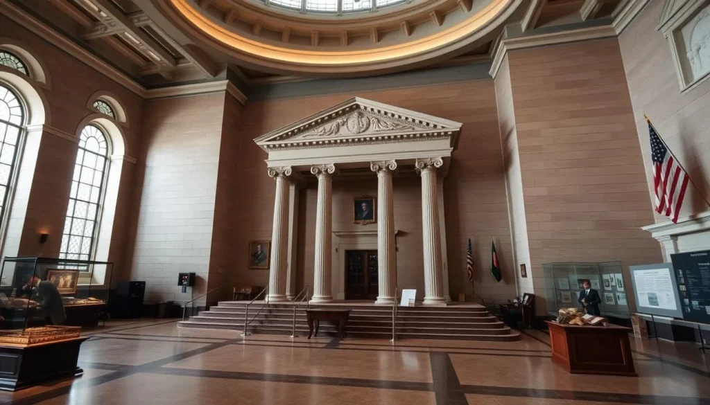Generate an image of the Franklin D. Roosevelt Presidential Library and Museum, showcasing its significant historical artifacts.