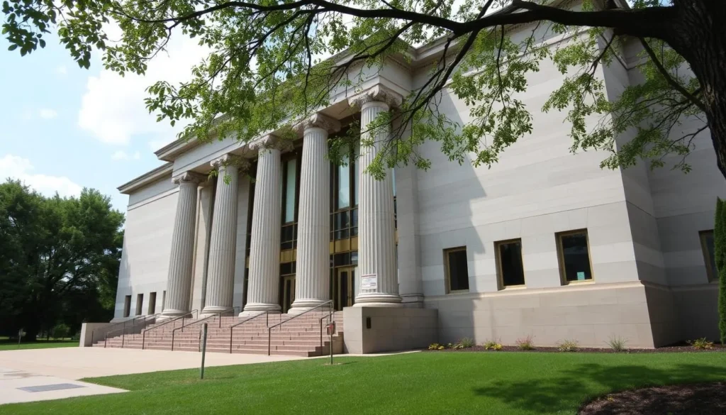 Generate an image of the Indiana State Museum's exterior at White River State Park.