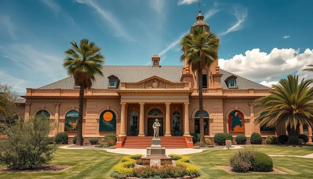 Generate an image of the International Museum of Art in El Paso, Texas, showcasing its diverse collection and historic mansion.