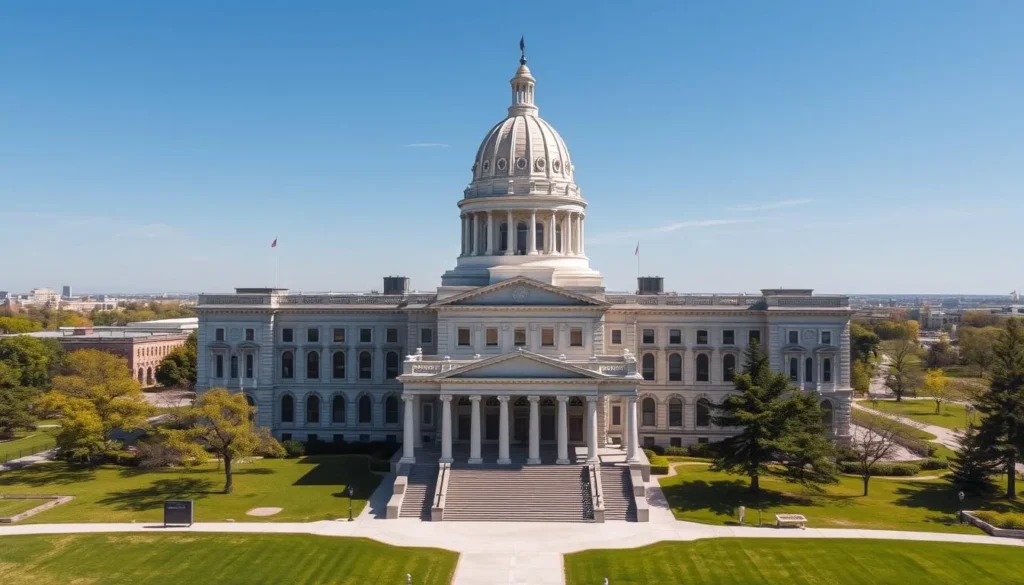 Generate an image of the Kansas State Capitol building in Topeka, Kansas.