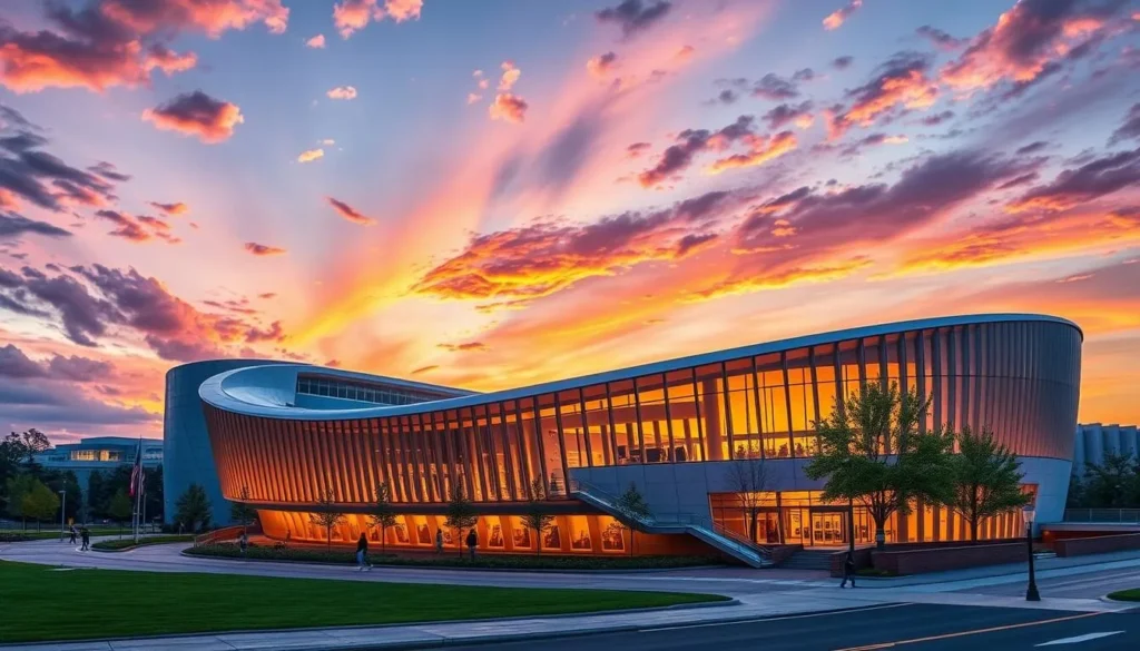 Generate an image of the Kauffman Center for the Performing Arts.