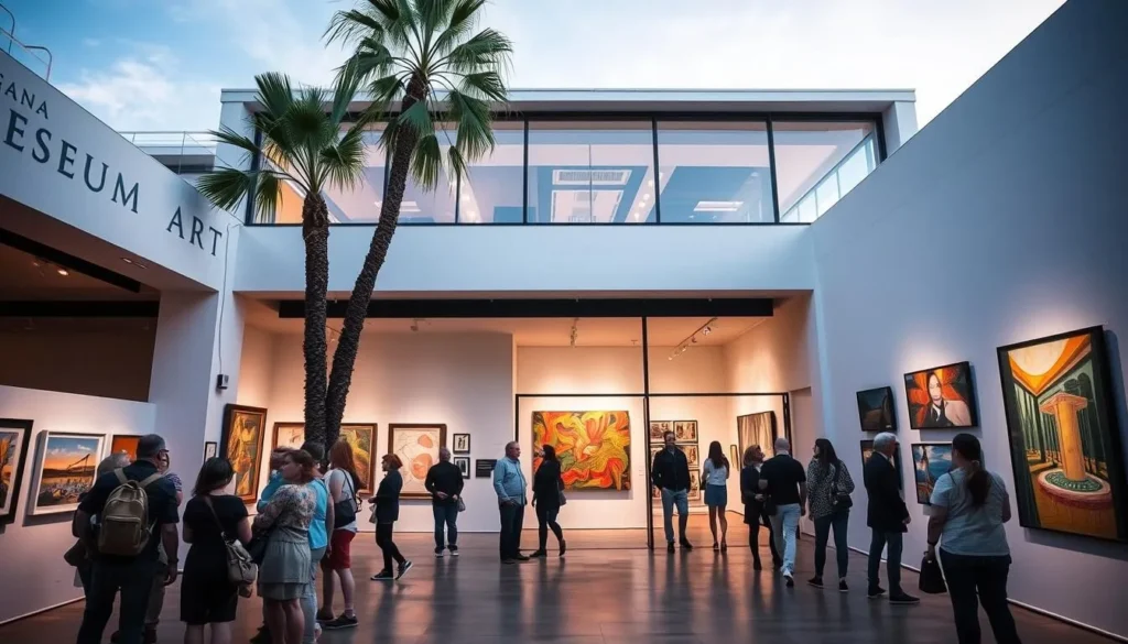 Generate an image of the Laguna Art Museum, featuring a rotating exhibition of California art.