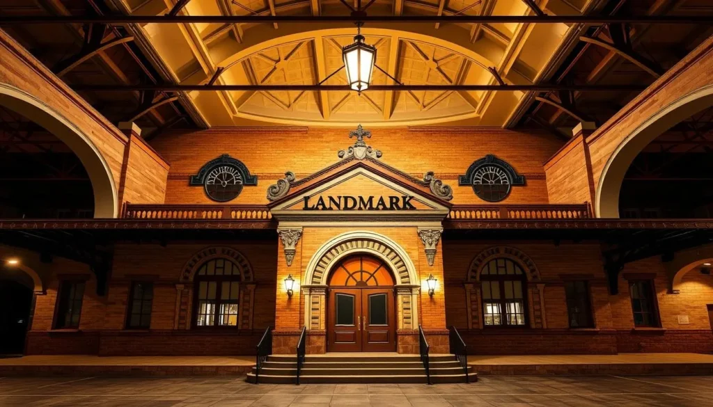 Generate an image of the Landmark Museum in Garland, Texas, showcasing its historic 1901 Santa Fe train depot architecture.