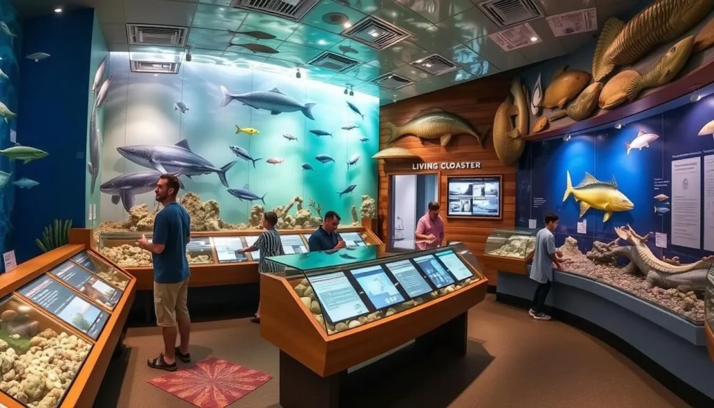 Generate an image of the Living Coast Discovery Center's interactive exhibits.