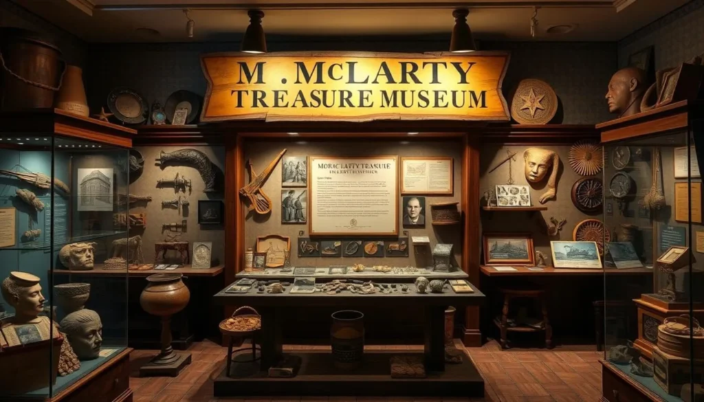 Generate an image of the McLarty Treasure Museum or artifacts on display.