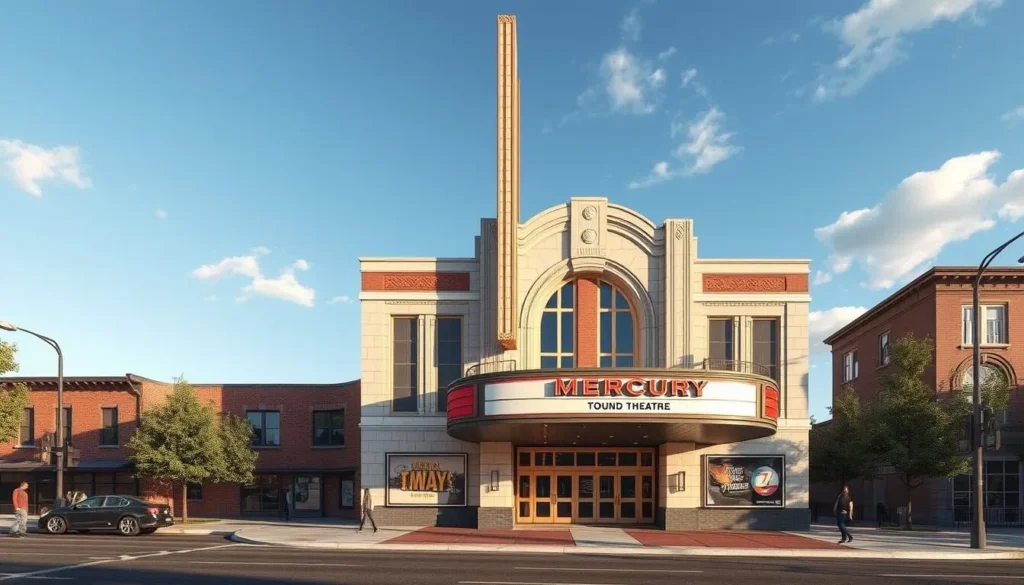 Generate an image of the Mercury Theatre's exterior or interior.