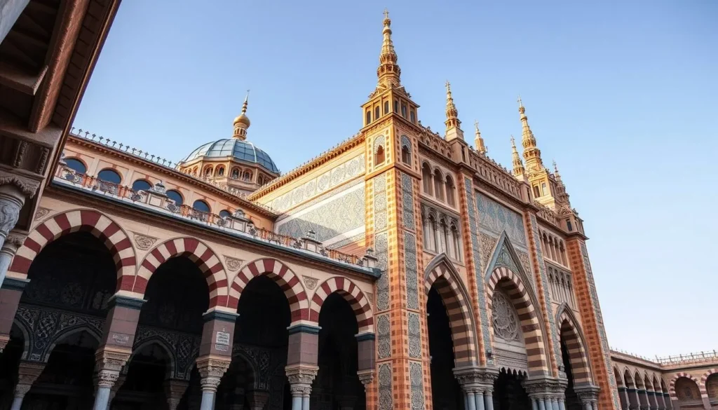 Generate an image of the Mezquita-Catedral's unique blend of Moorish and Gothic architecture.