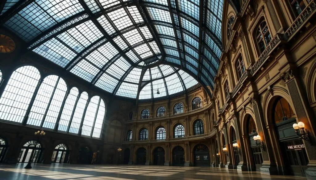 Generate an image of the Musée d'Orsay's grand hall with its stunning glass roof.