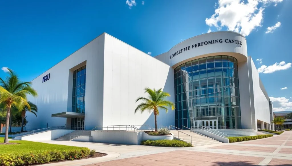 Generate an image of the NSU Art Museum or Broward Center for the Performing Arts, highlighting their architectural beauty and cultural significance. Generate an image of the NSU Art Museum or Broward Center for the Performing Arts, highlighting their architectural beauty and cultural significance.