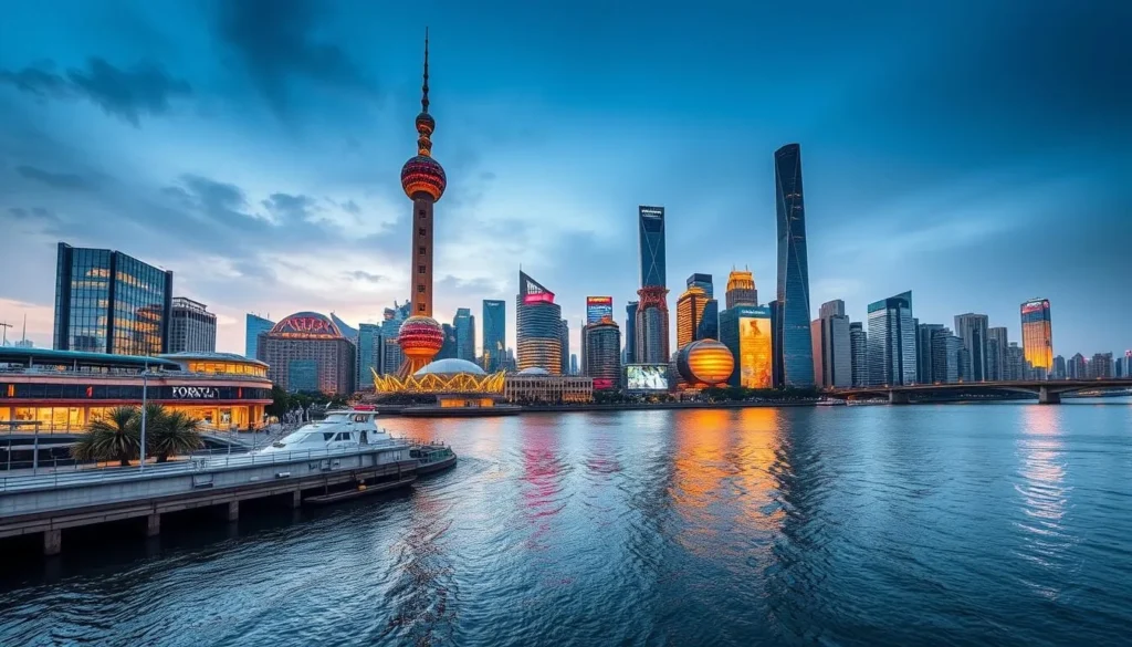 Generate an image of the North Bund Area in Shanghai, highlighting its modern architecture and scenic riverside views.