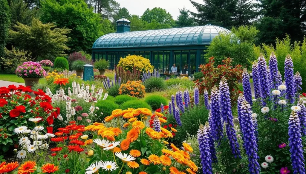 Generate an image of the North Carolina Botanical Garden's beautiful gardens and diverse plant species.