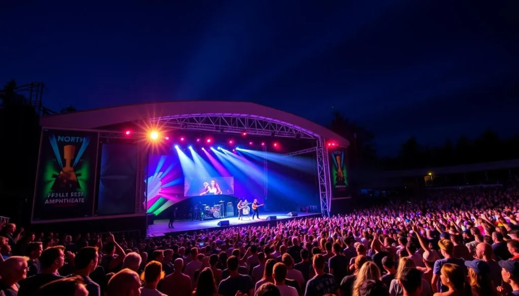 Generate an image of the North Island Credit Union Amphitheatre during a concert.