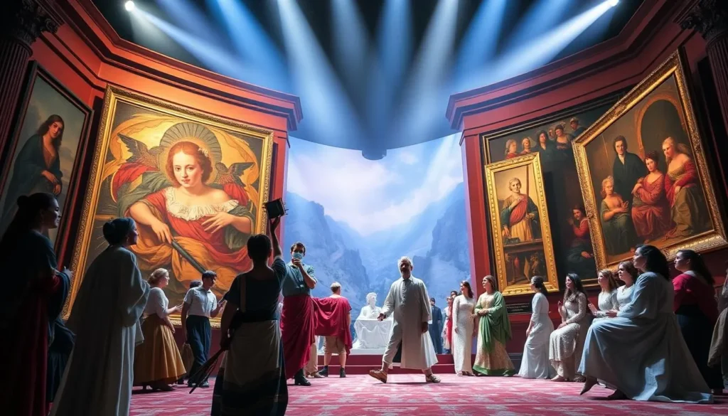 Generate an image of the Pageant of the Masters, featuring live recreations of famous artworks.